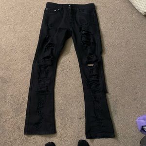 ripped flared black pants 30/30